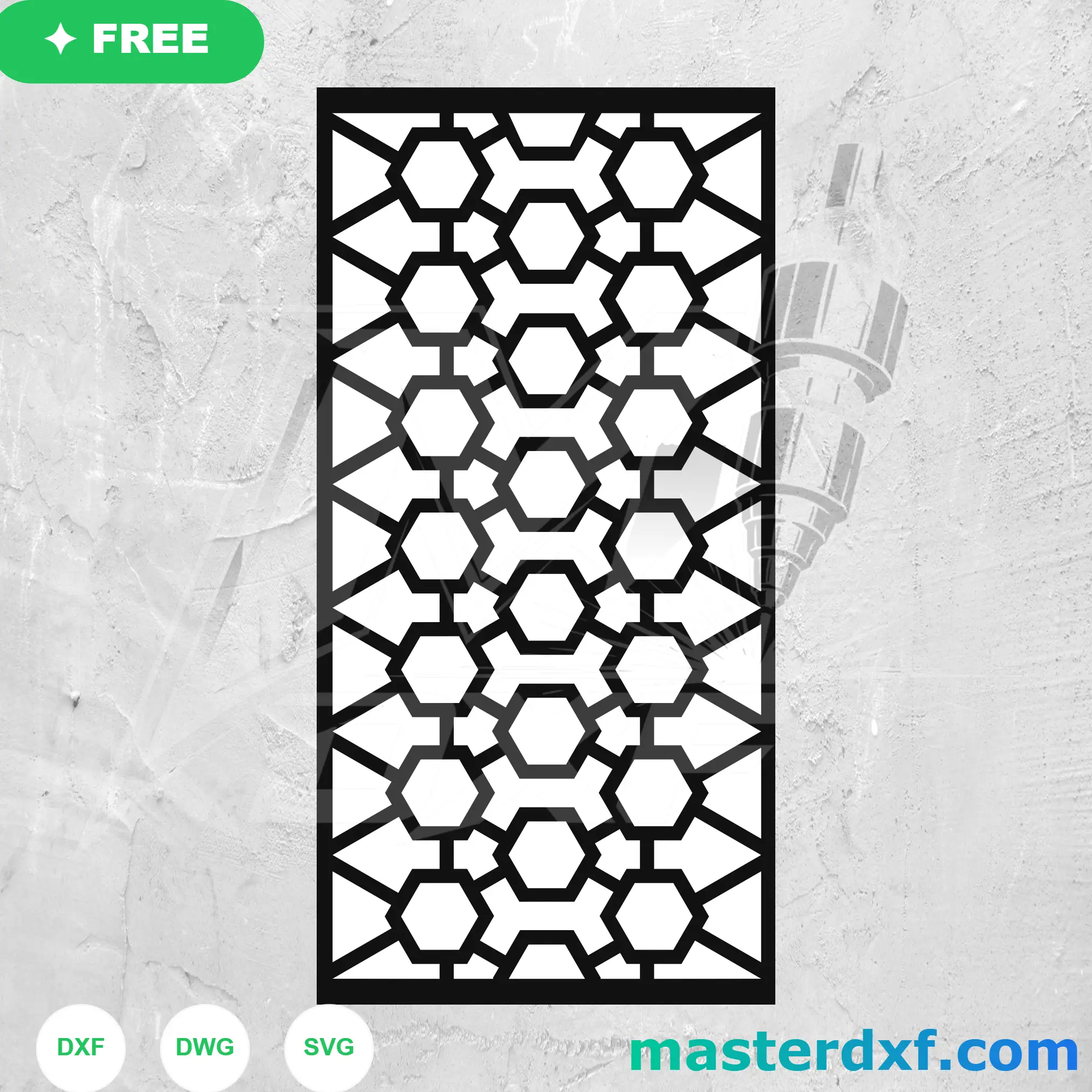 Honeycomb Hexagon DXF Screen for CNC Partitions DXF File